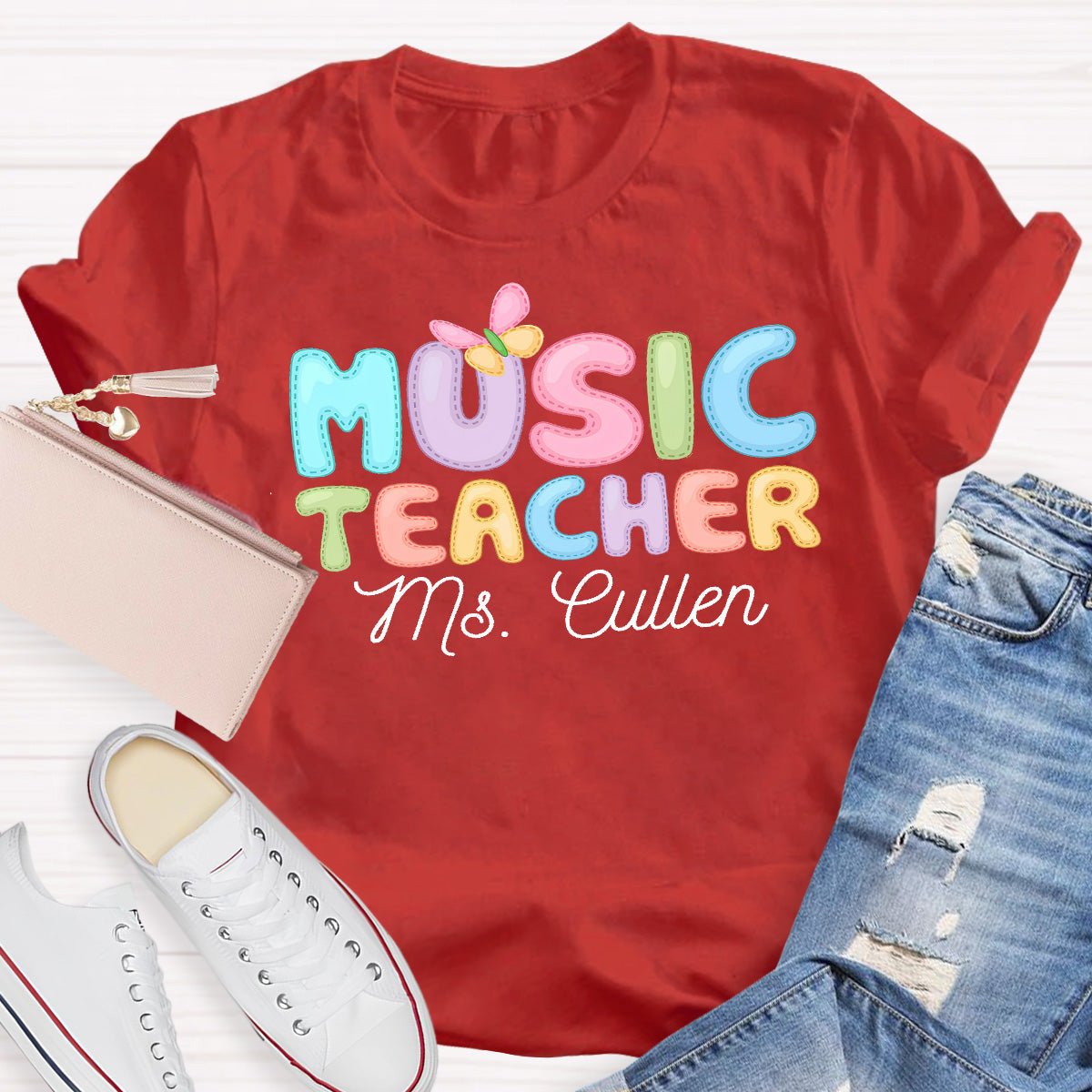 Personalize Name Music Teacher T-Shirt