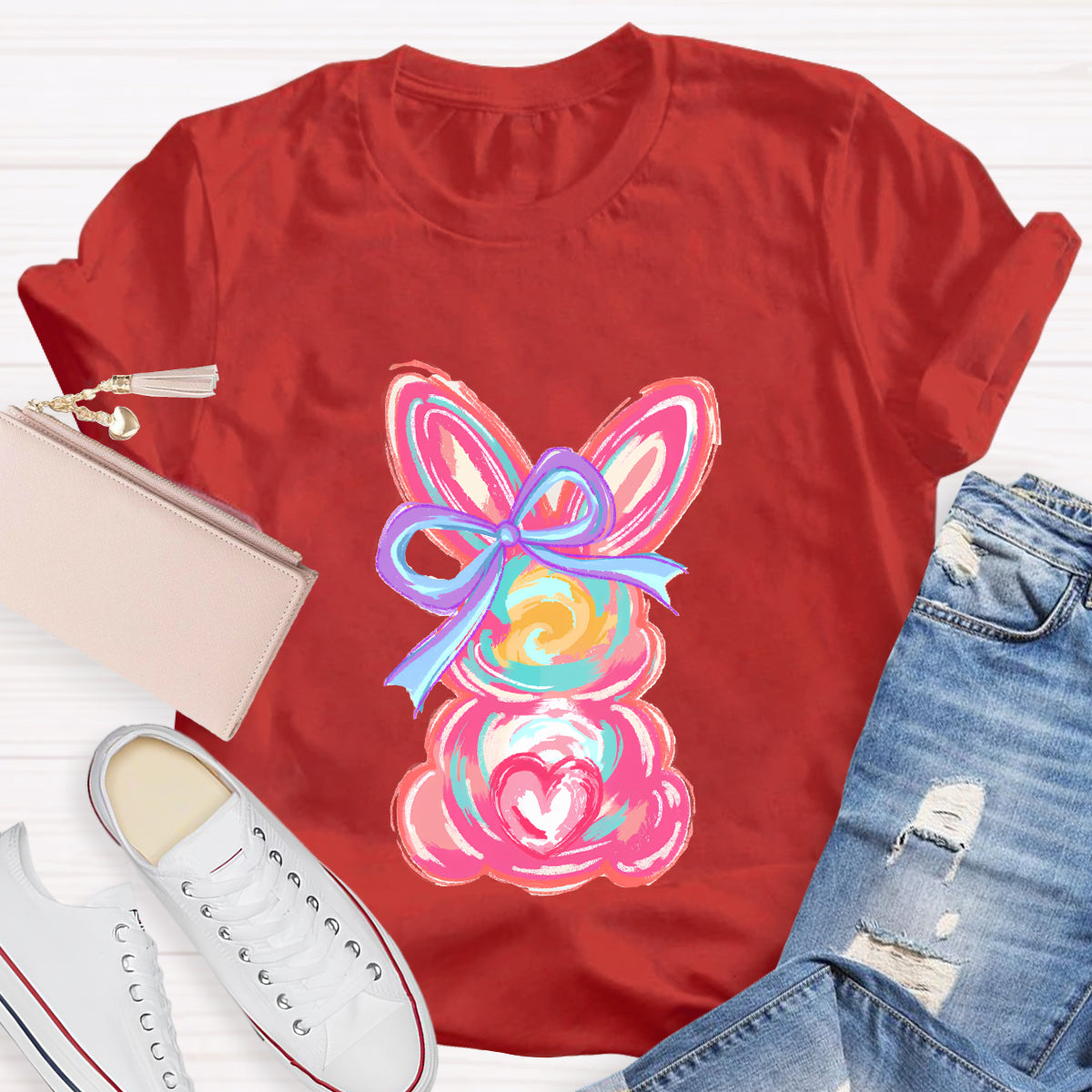 Colorful Bunny Happy Easter T-Shirt