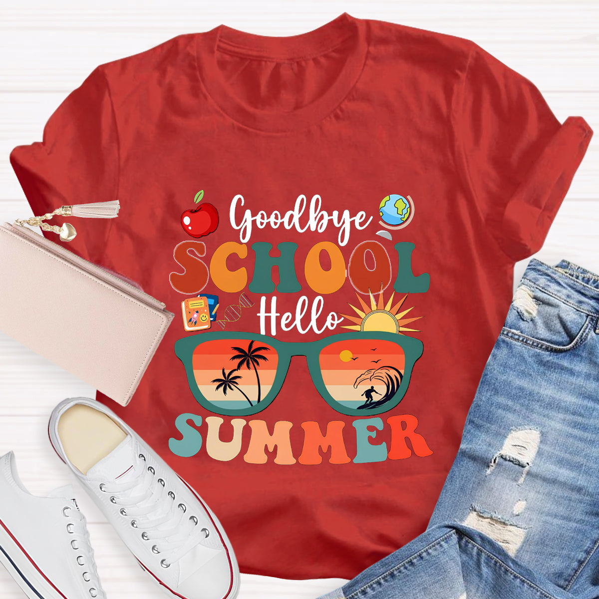 Goodbye School Hello Summer Teacher T-Shirt