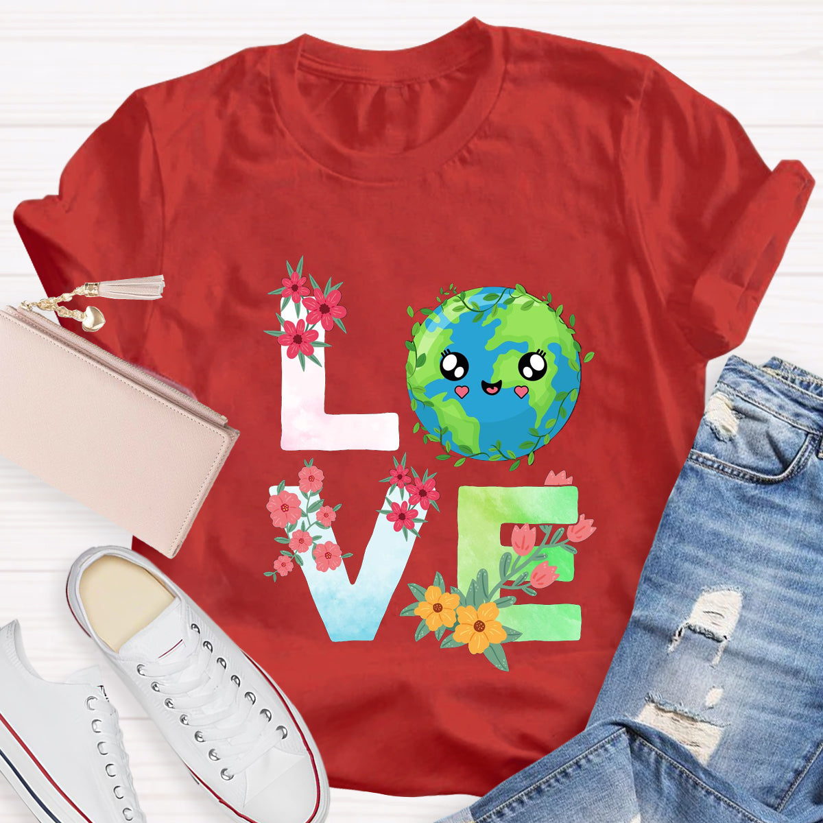 Love Earth Day Teacher T-Shirt