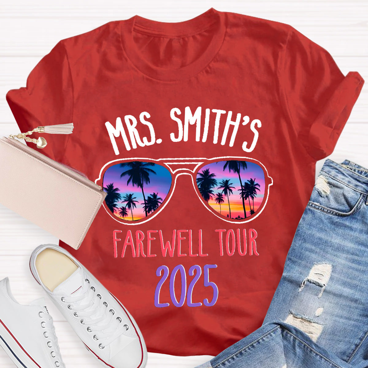 Personalized Name Farewell Tour Retirement Teacher T-Shirt
