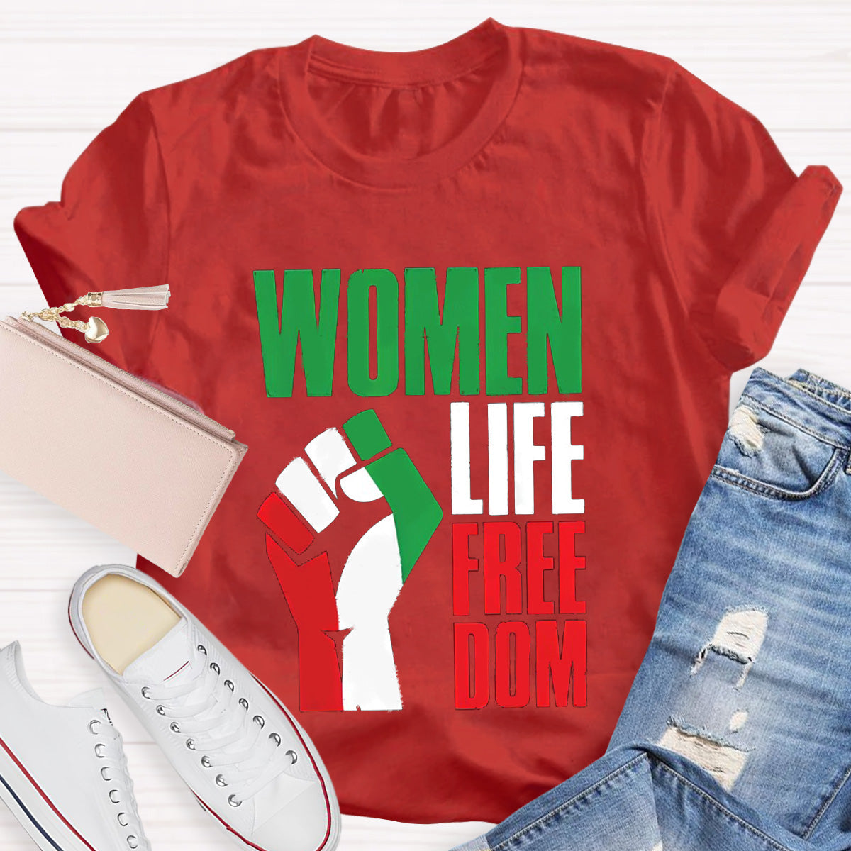 Woman Life Freedom Teacher T-Shirt