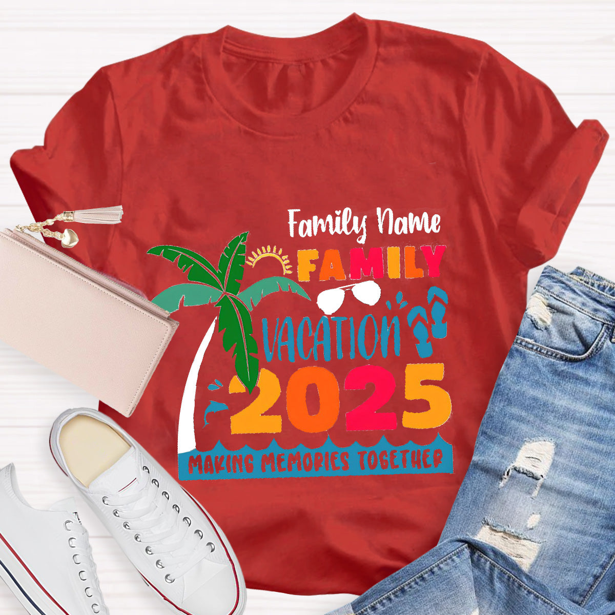 Personalized Family Name Vacation Teacher T-Shirt