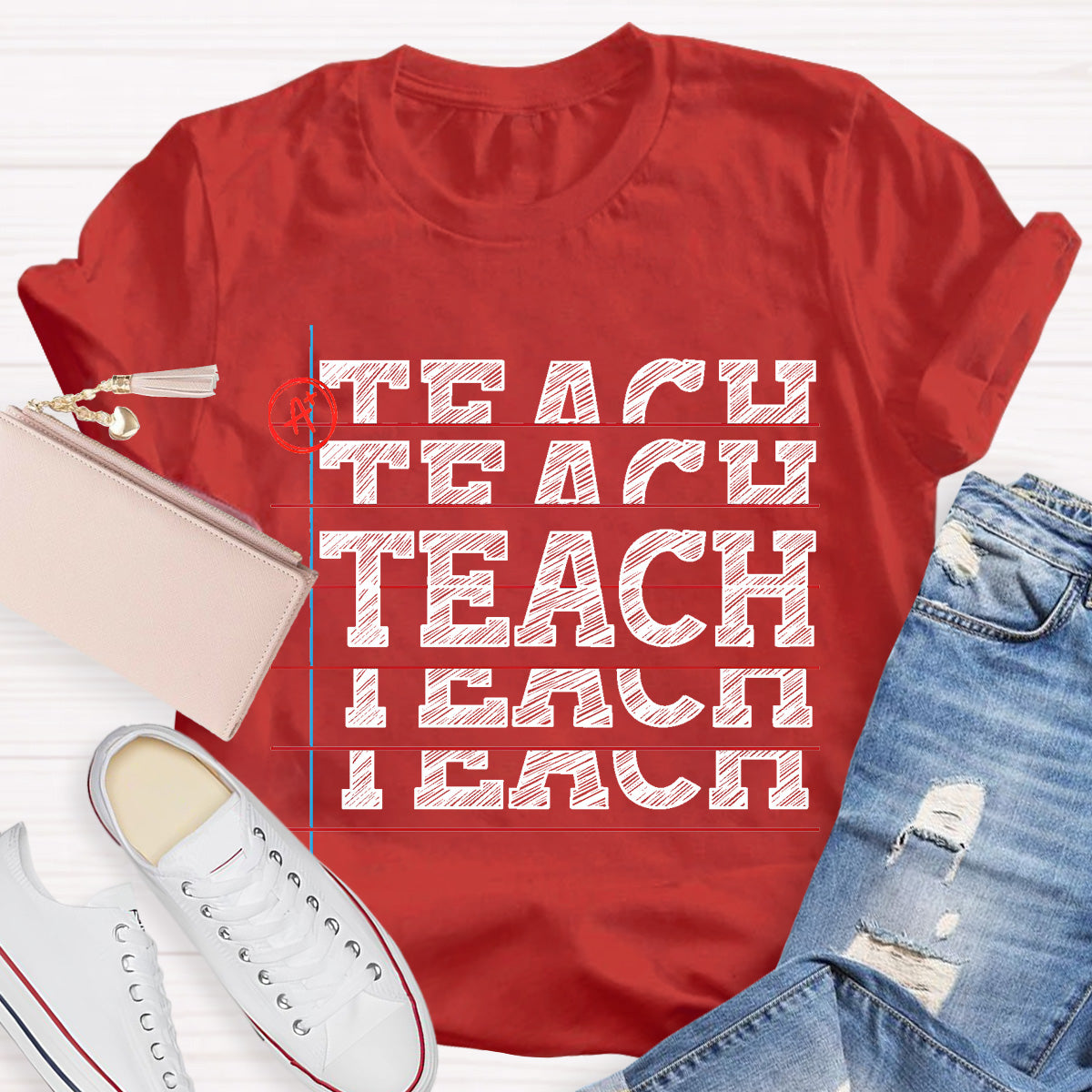Teach Black Letters Teacher T-Shirt
