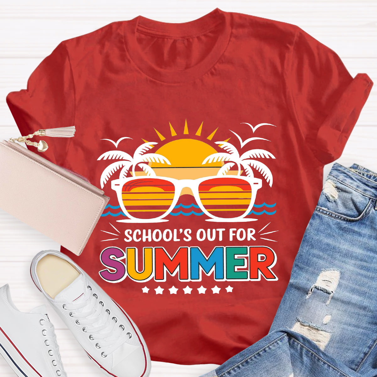 School's Out For Summer Sunglasses T-Shirt