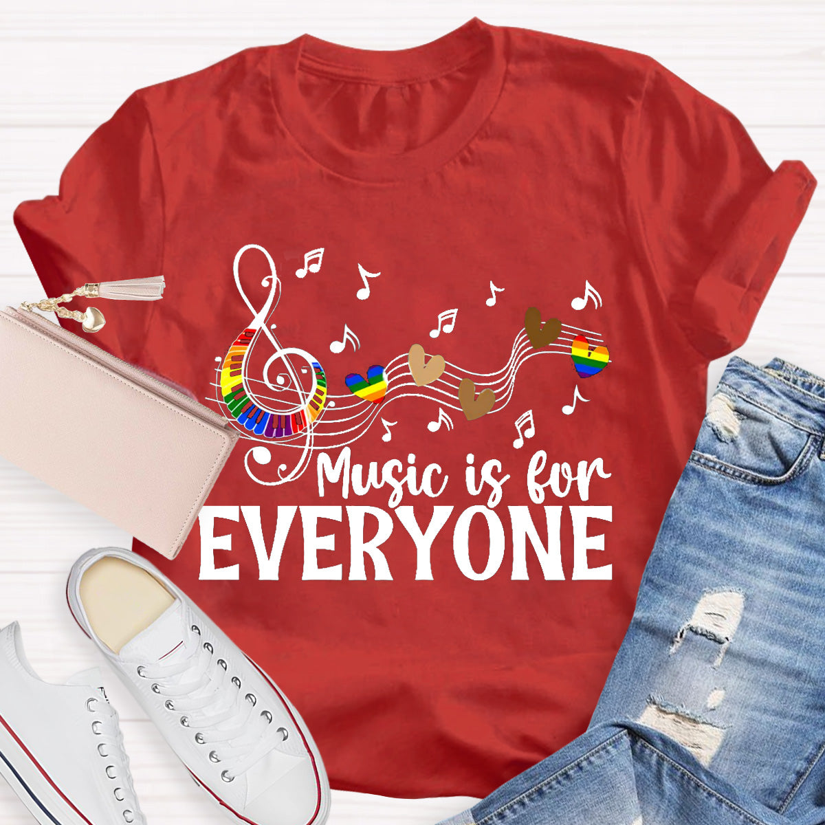 Music Is For Everyone Teacher T-Shirt
