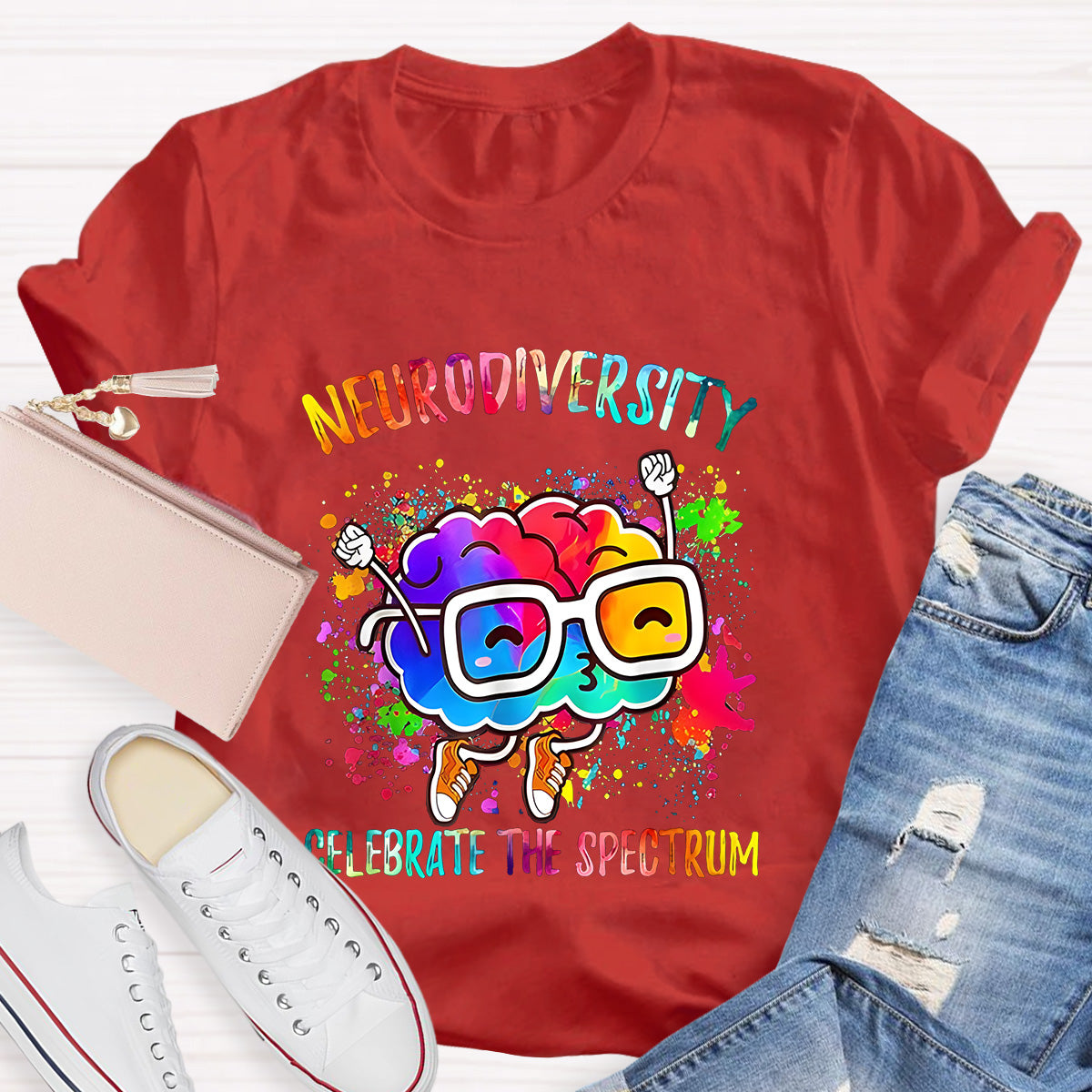 Neurodiversity Celebrate The Spectrum Teacher T-Shirt