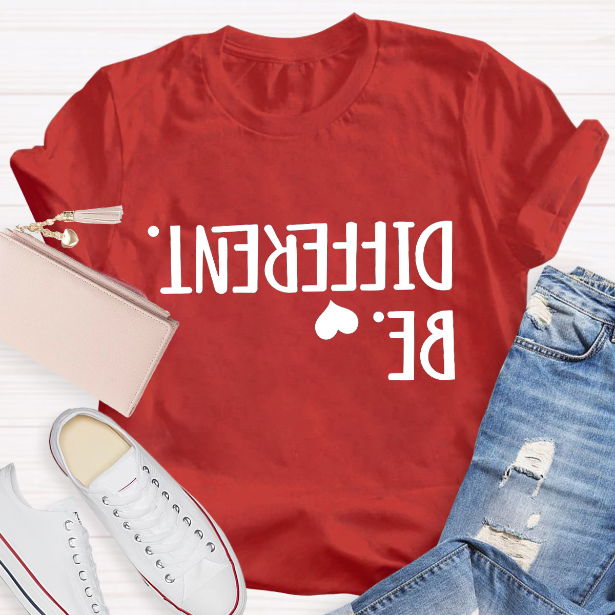 Be Different Text Reflection T-Shirt