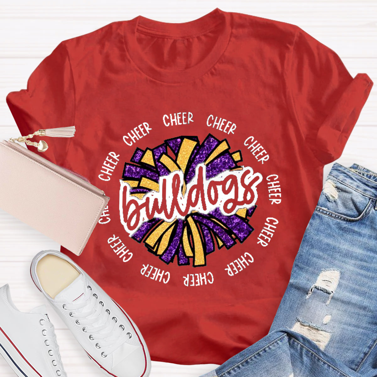 Personalized Cheer Mascot Teacher T-Shirt