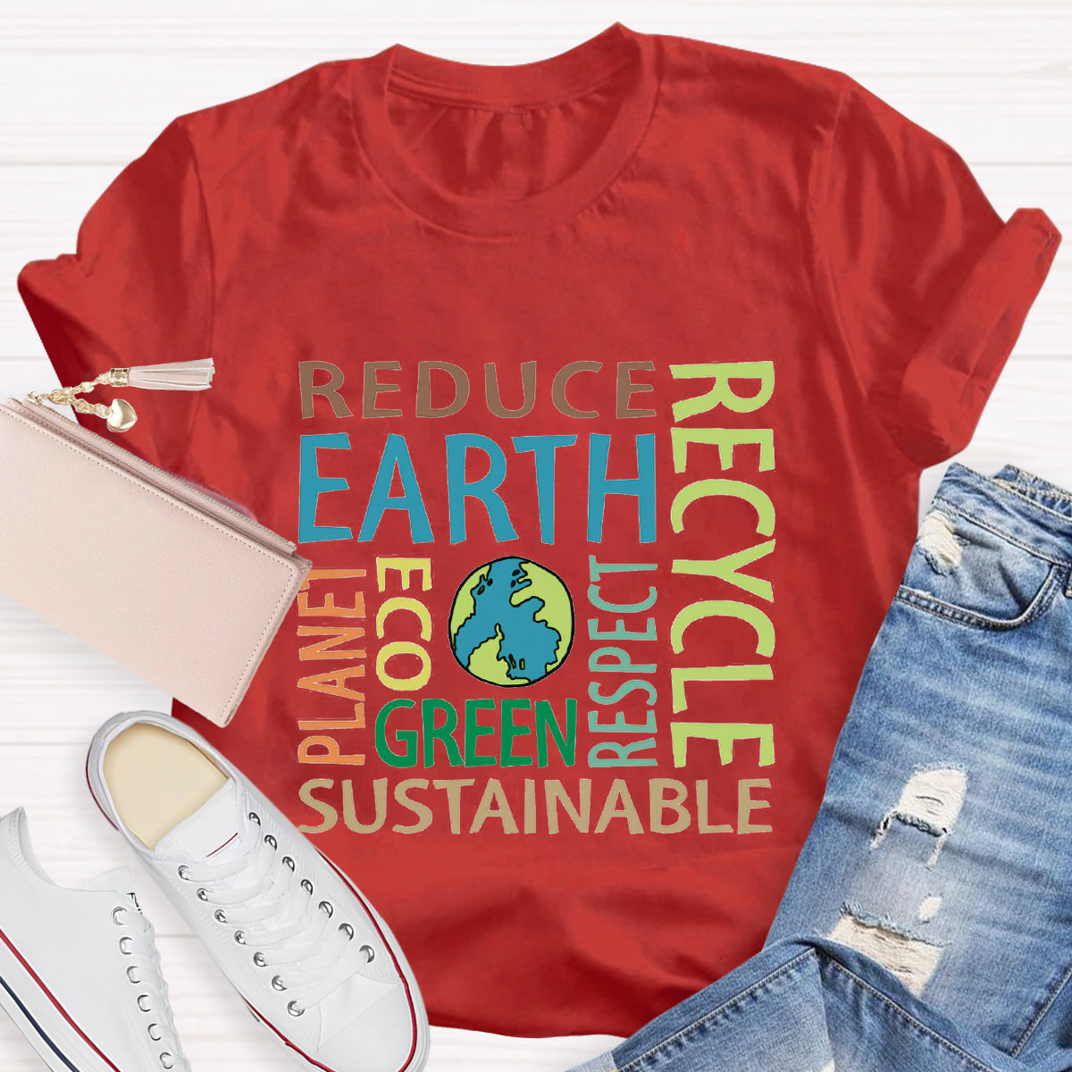 Reduce Recycle Respect Planet Earth Day T-Shirt