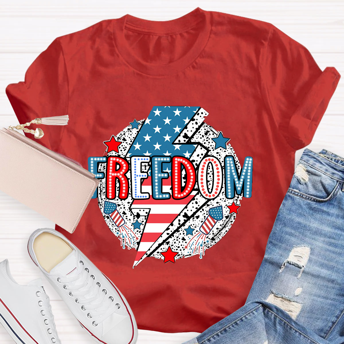 Feel The Freedom In 7.4 Teacher T-Shirt