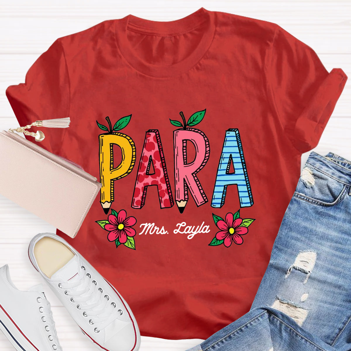 Personalized Paraprofessionals Teacher Name T-Shirt
