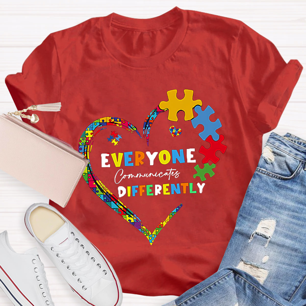 Everyone Communicates Differently Teacher T-Shirt