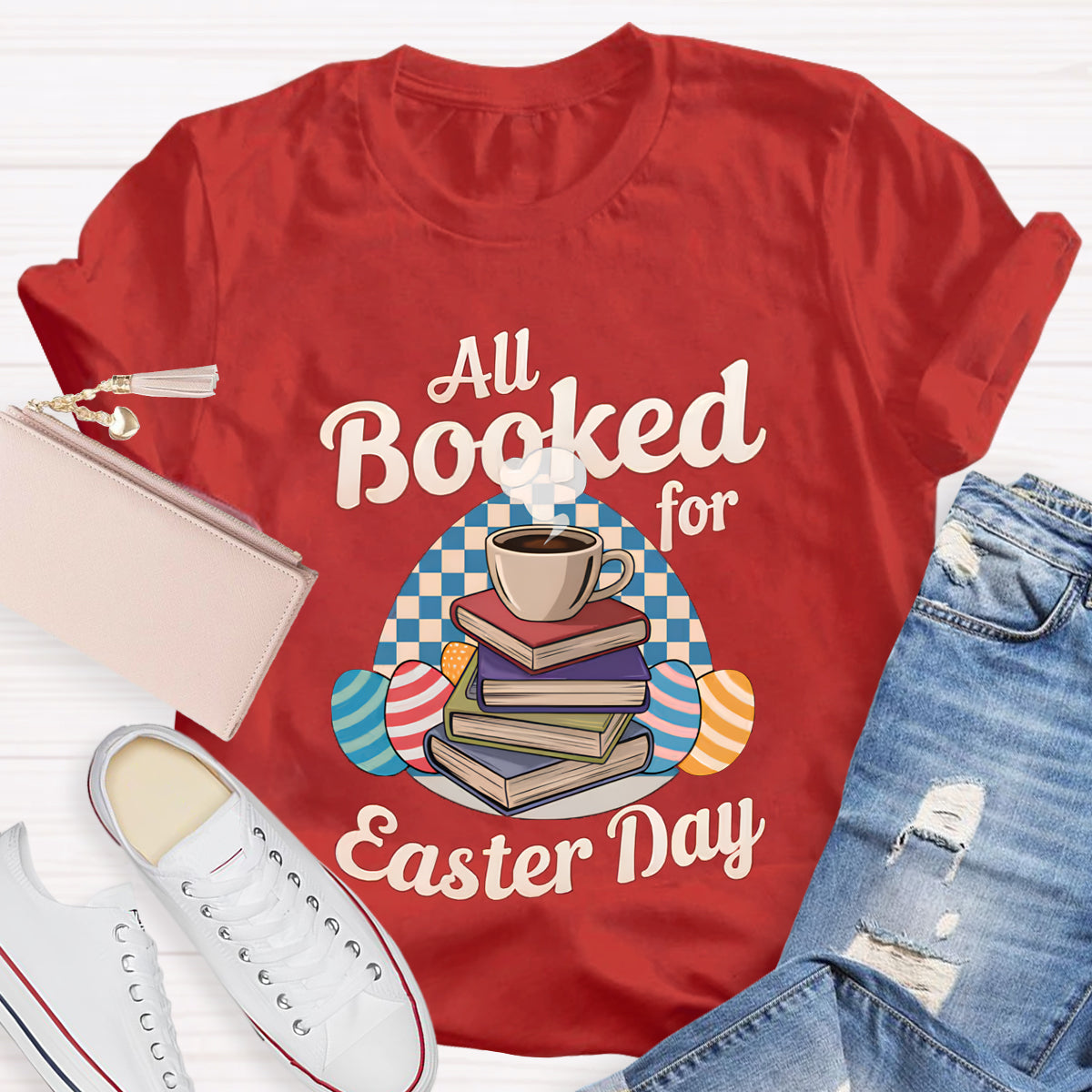 All Booked For Easter Day Teacher T-Shirt