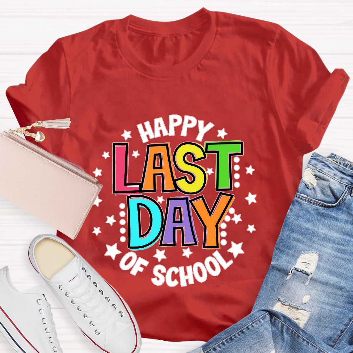 Happy Last Day Of School Star Circle T-Shirt