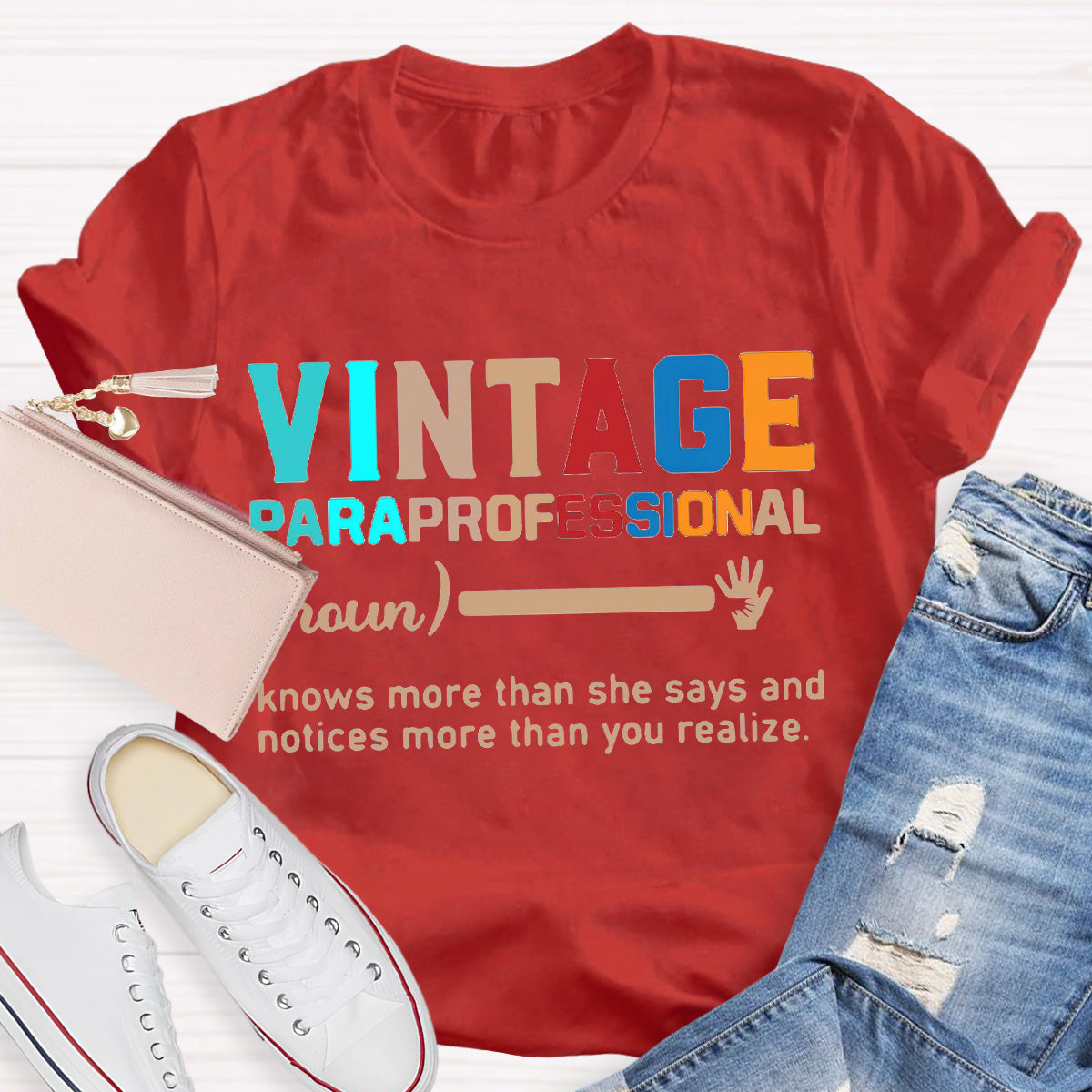 Vintage Paraprofessional Teacher T-Shirt