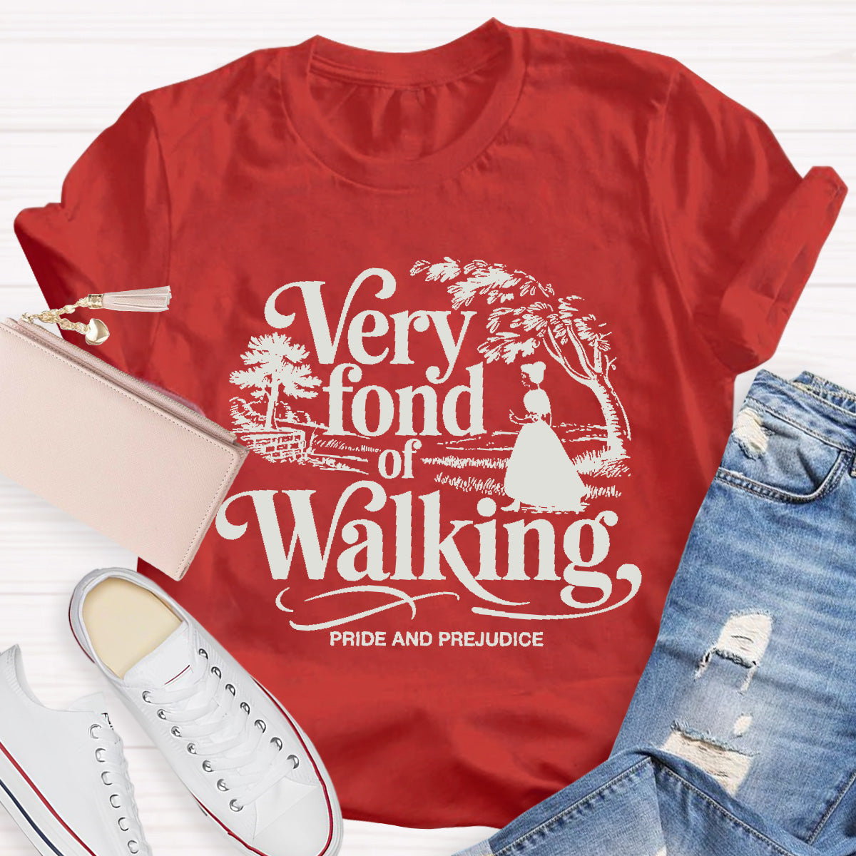 Very Fond Of Walking Teacher T-Shirt