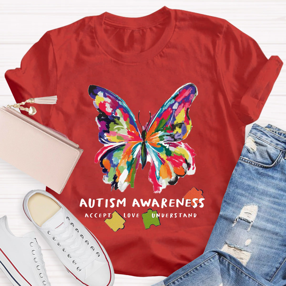 Autism Awareness Accept Understand Love Teacher T-Shirt