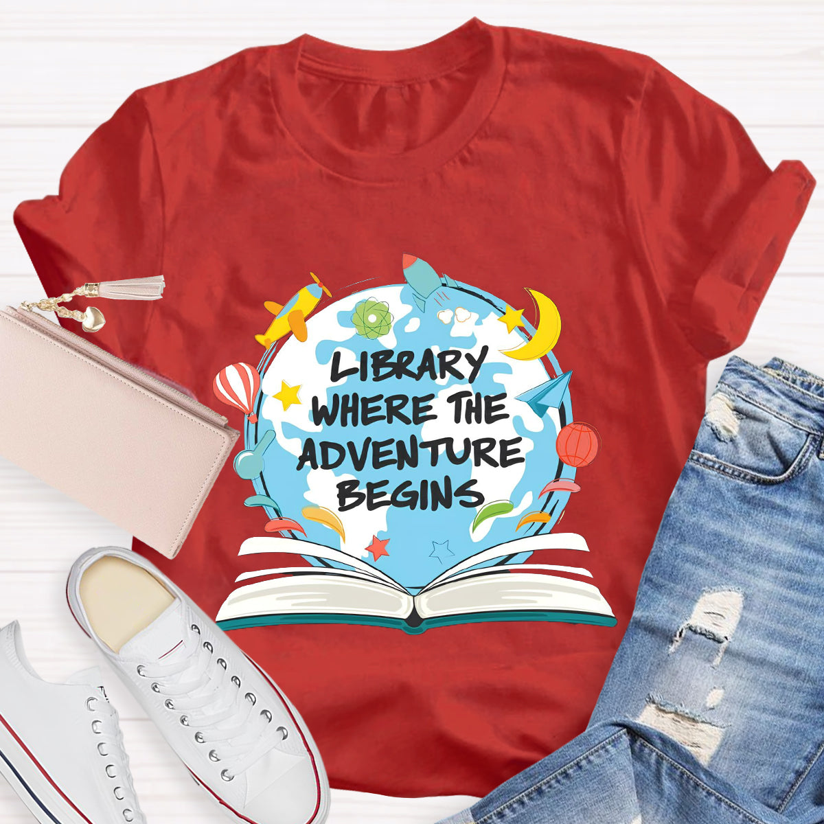 Library Where The Adventure Begins T-Shirt