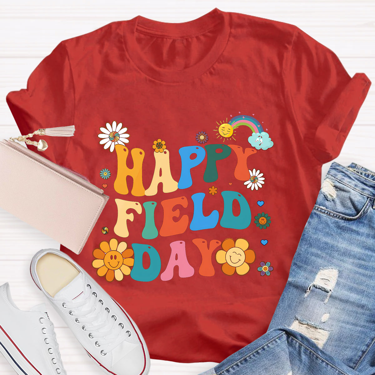 Happy Field Day Flower Teacher T-Shirt