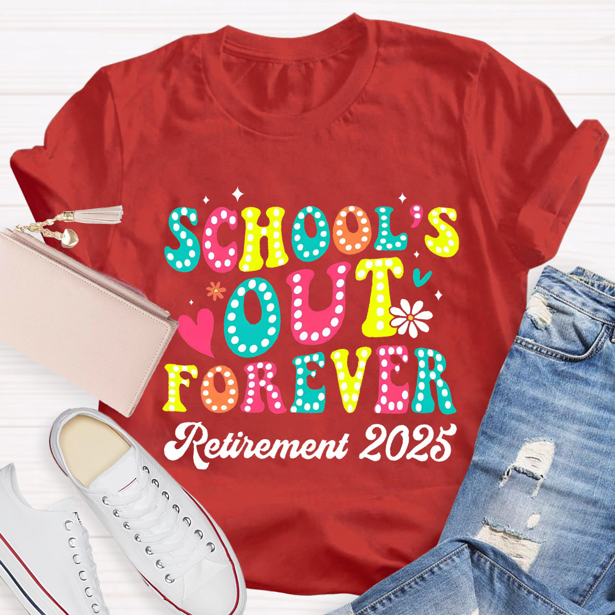 Personalize Year Schools Out Forever Teacher T-Shirt