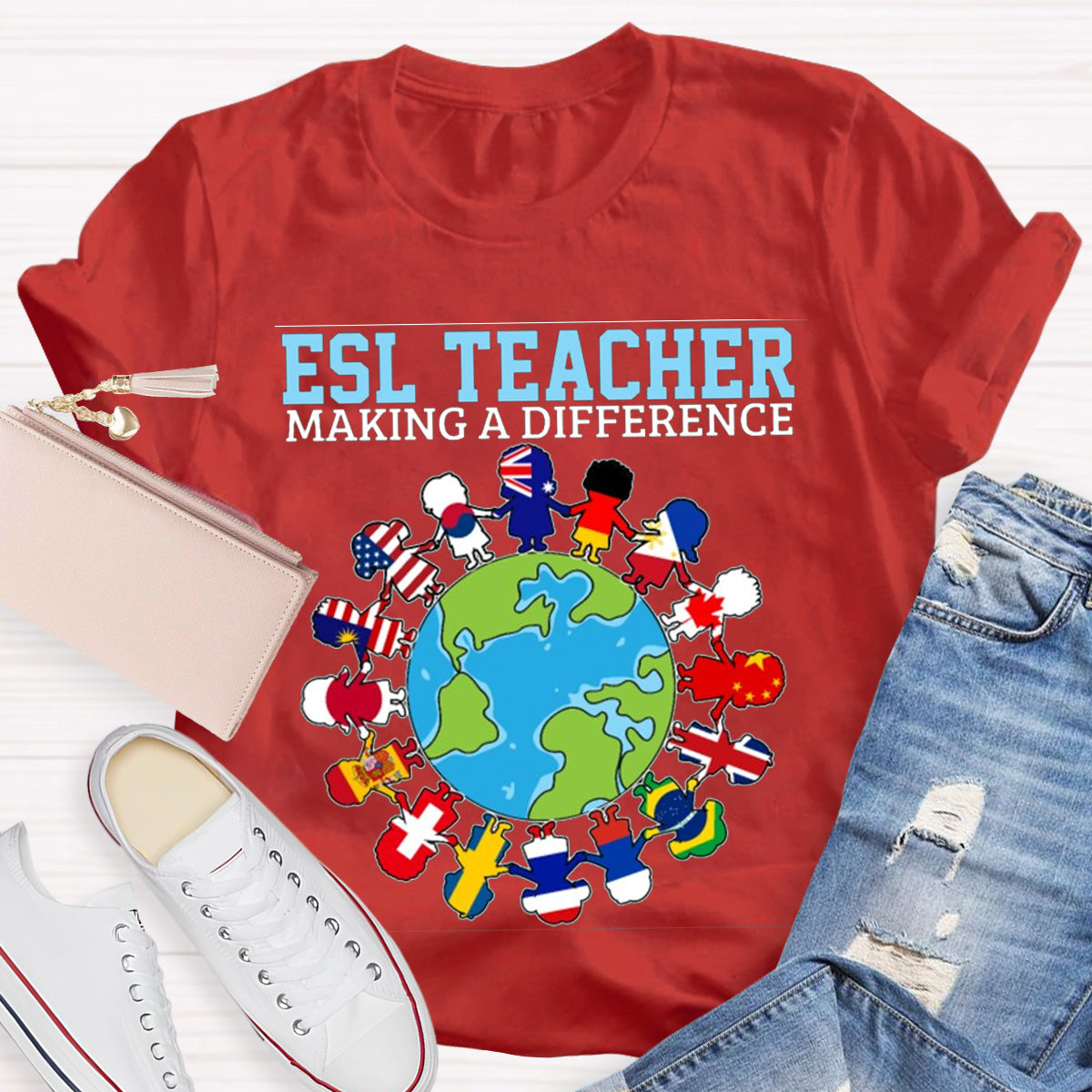 Esl Teacher Marking A Difference Teacher T-Shirt