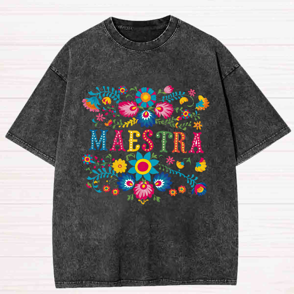 Retro Prints Maestra Spanish Teacher Washed T-shirt