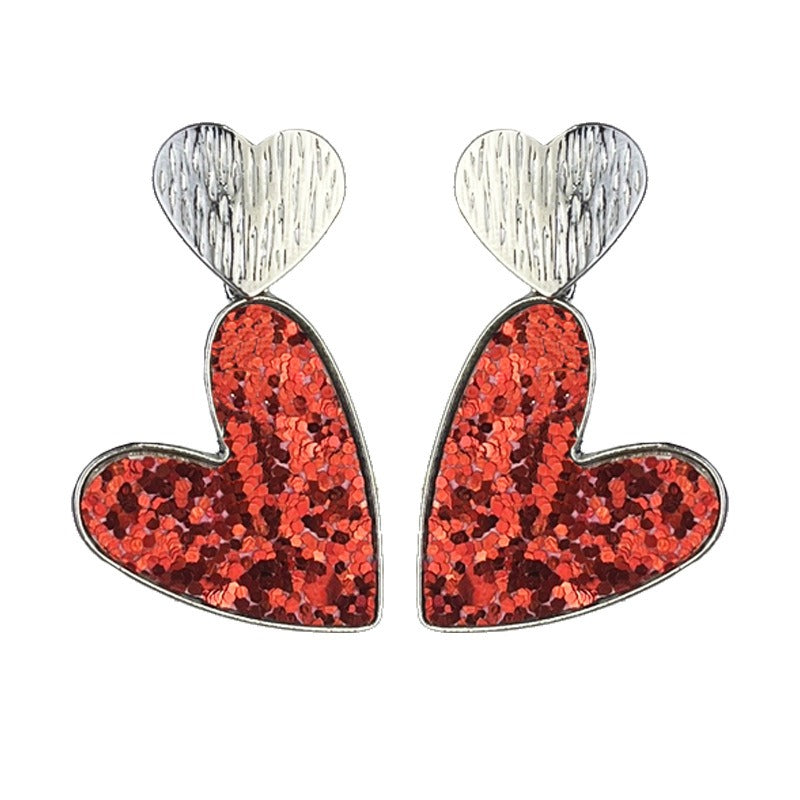 Glittering Heart Earrings