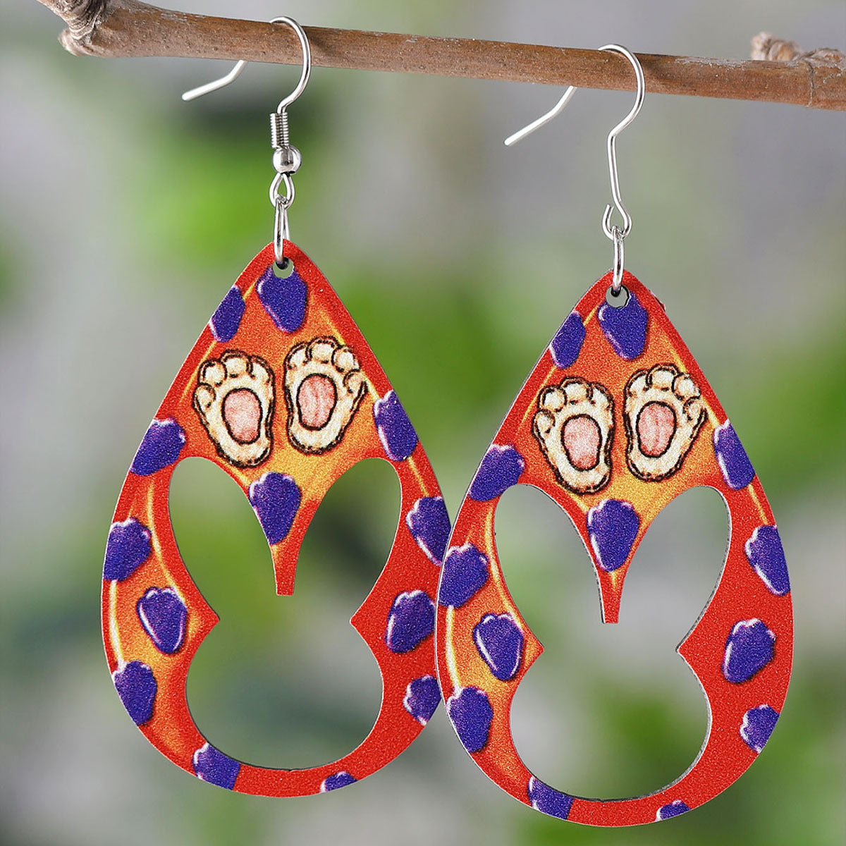 Easter Egg Basket Dwarf Colorful Rabbit Carrot Earrings