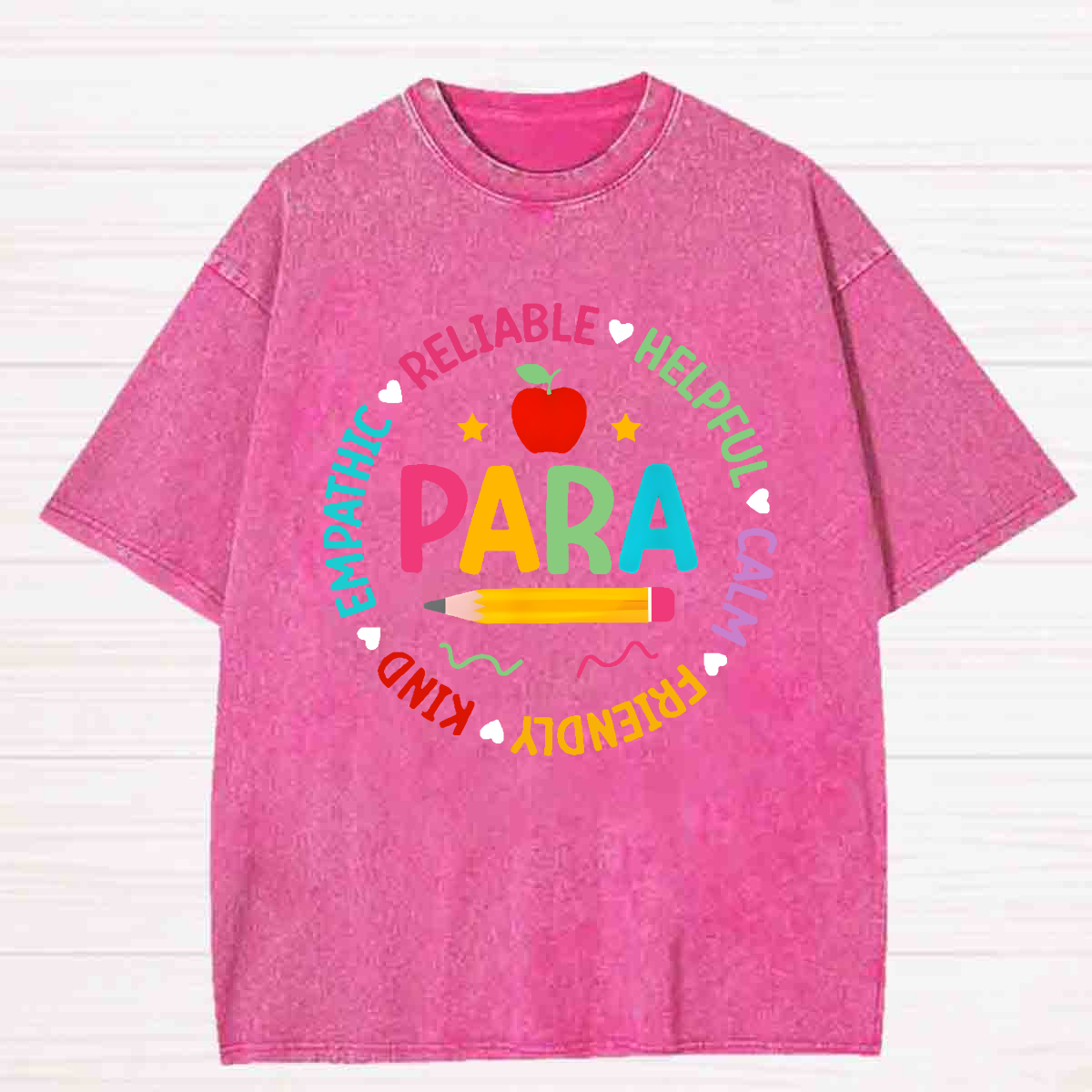 Para Teacher Helpful Calm Washed T-shirt