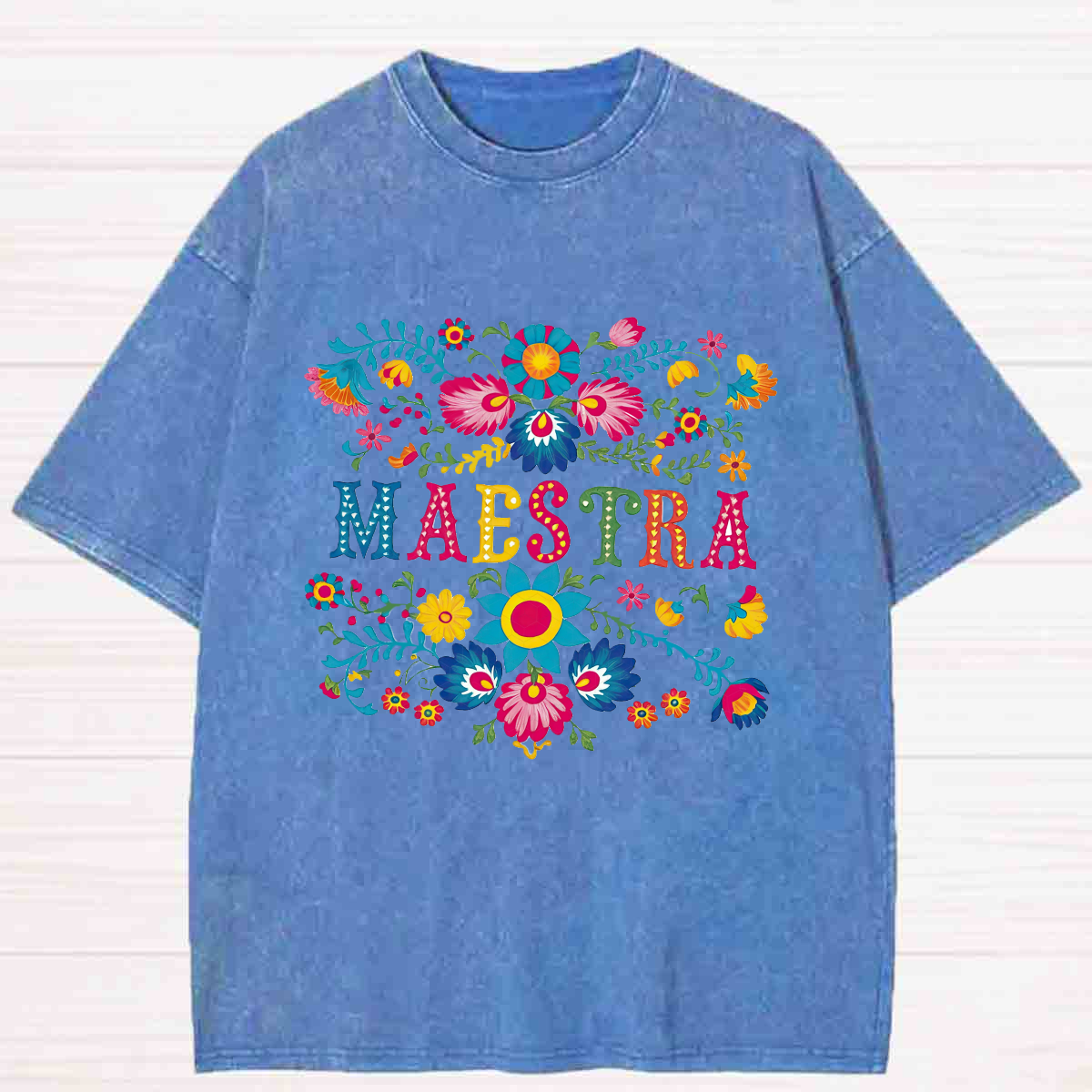 Retro Prints Maestra Spanish Teacher Washed T-shirt