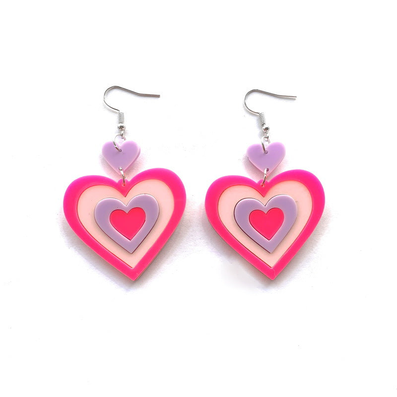 Love Letter Envelope Cupid Boots Heart-Shaped Earrings