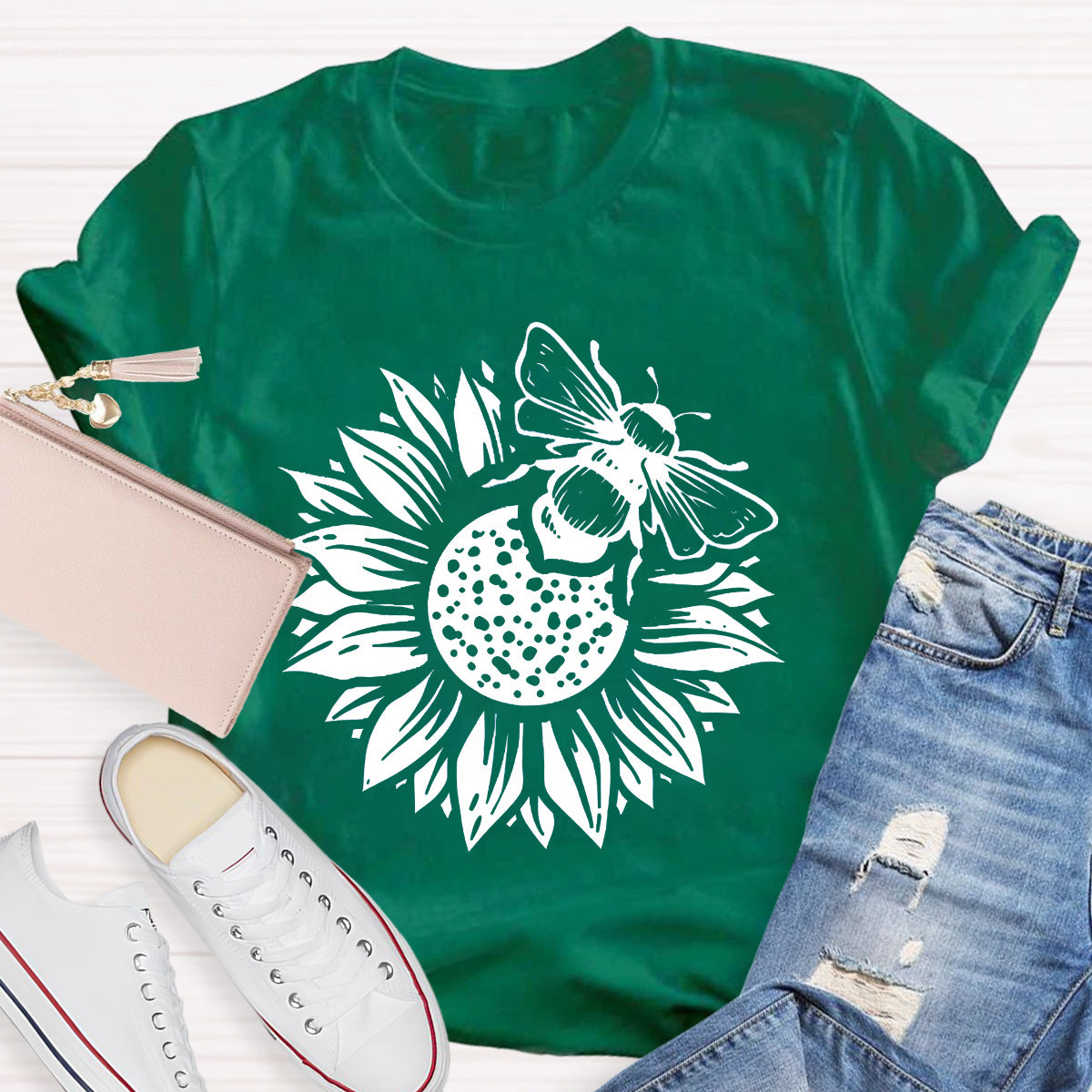Bee Kind Sunflower Teacher T-Shirt