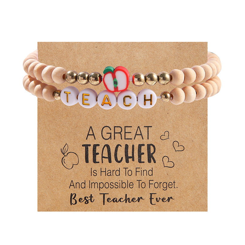 Colorful Apple Charm Bracelet