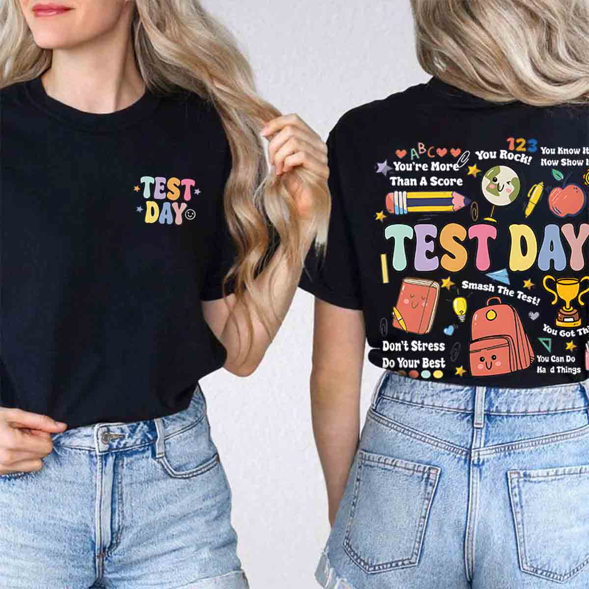Rock The Test Day Double Printed T-shirt