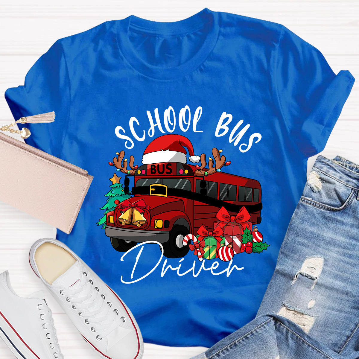 School Bus Driver Christmas School Bus Christmas Vibes T-shirt