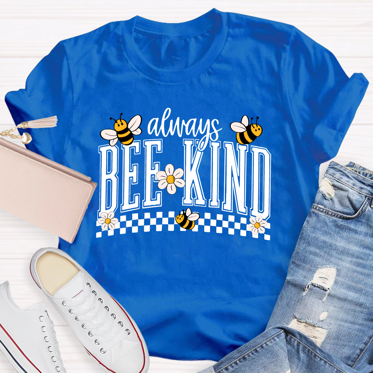 Always Bee Kind Bees And Small Flowers Teacher T-shirt