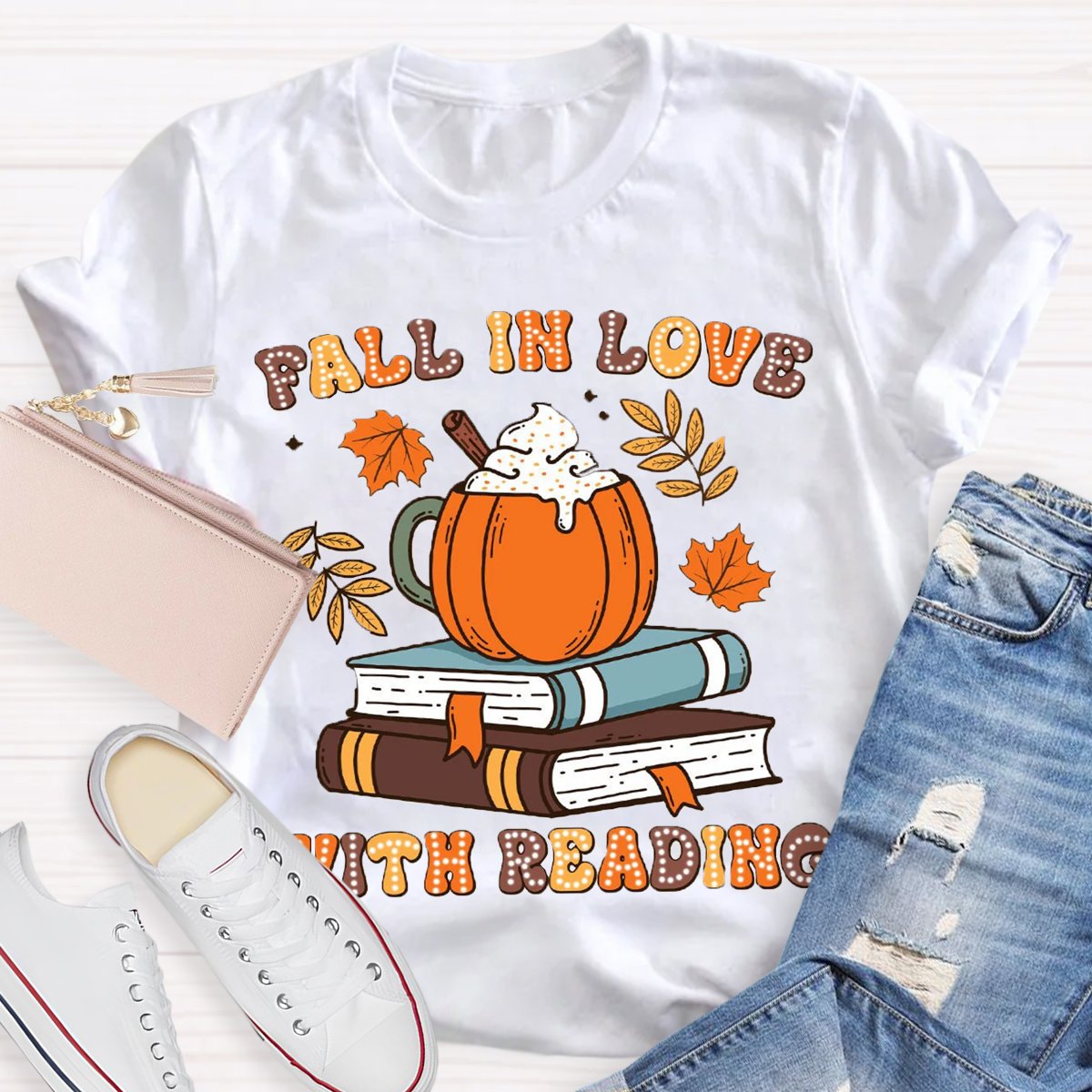 Fall In Love With Reading Teacher Shirts