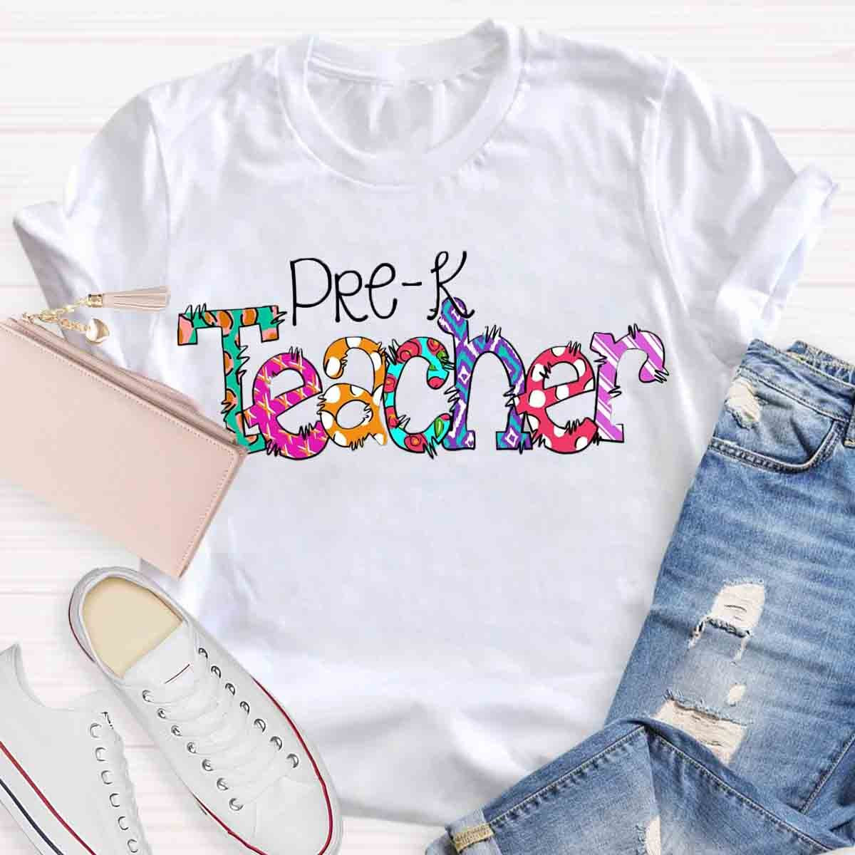 Personalized Grade Colorful Geometric Contrast T-Shirt