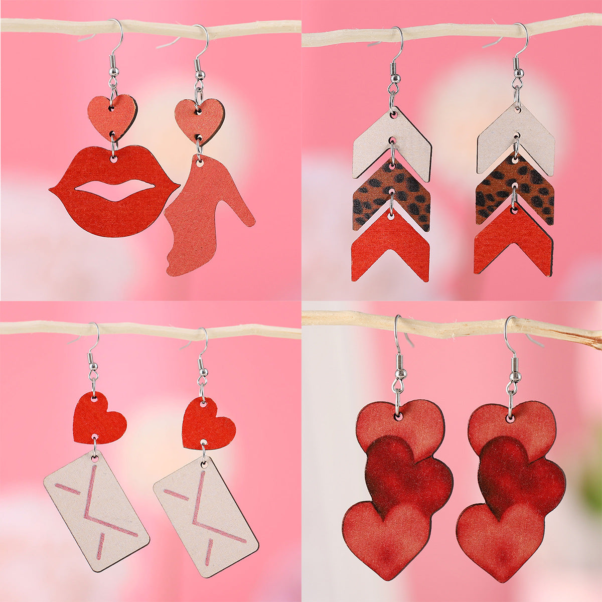 Heart-Shaped Lips High Heels Arrow Envelope Pendant