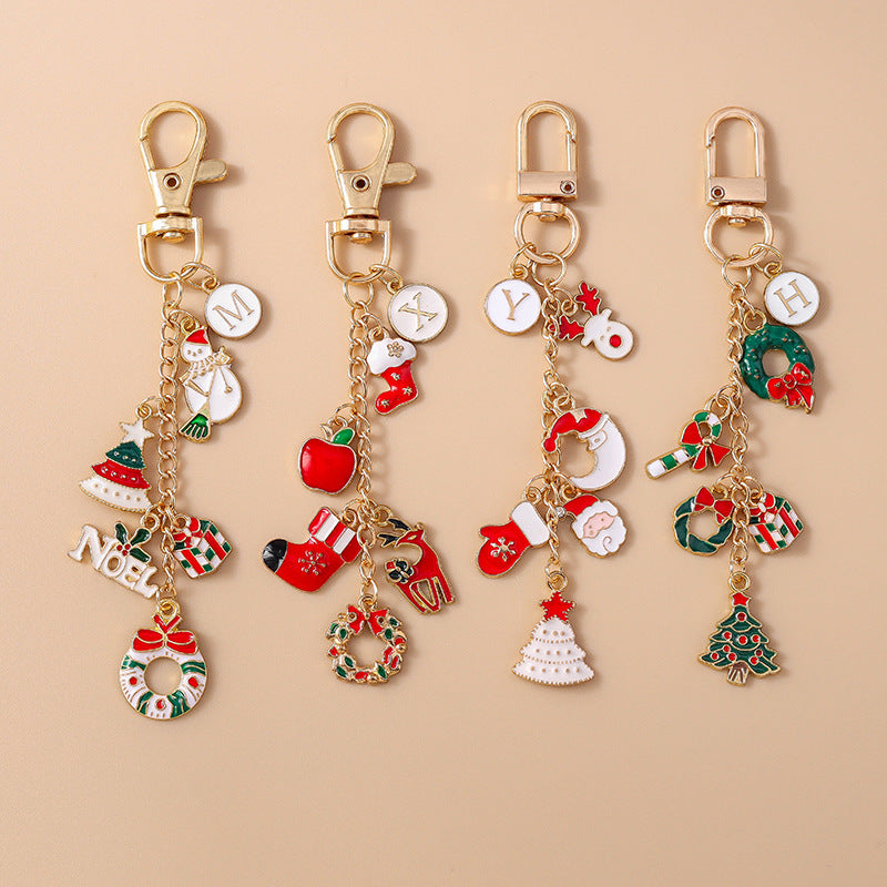 Letter Wreath Tree Socks Keychain Bell Rainbow