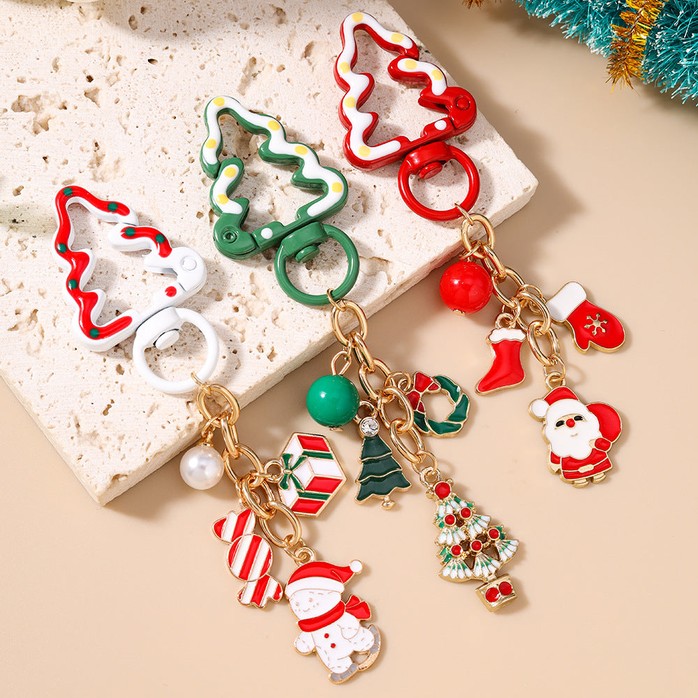 Christmas Glove Candy Snowman Christmas Tree Old Man Keychain