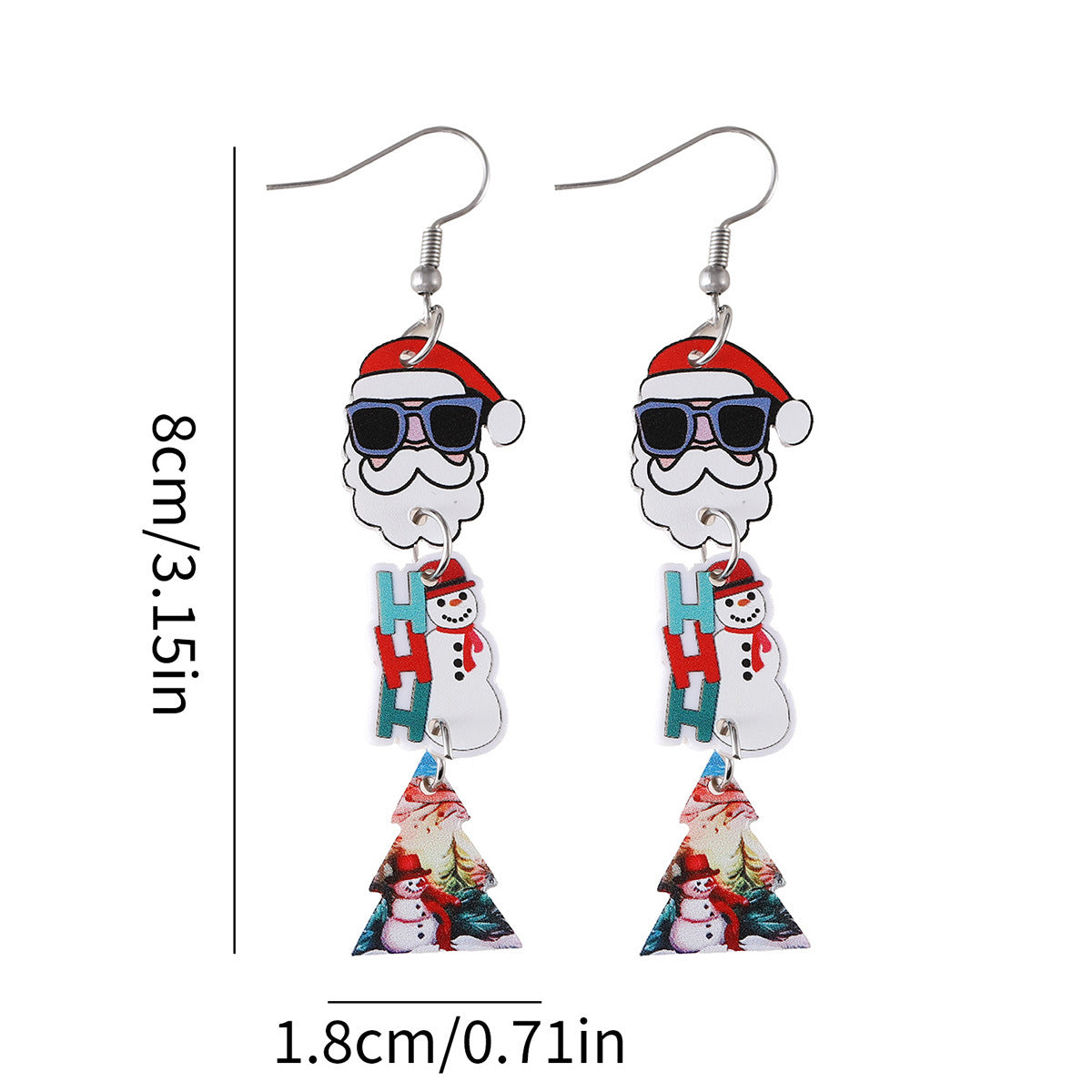 Santa Claus Christmas Tree Snowman HOHOHO Splicing Pendant