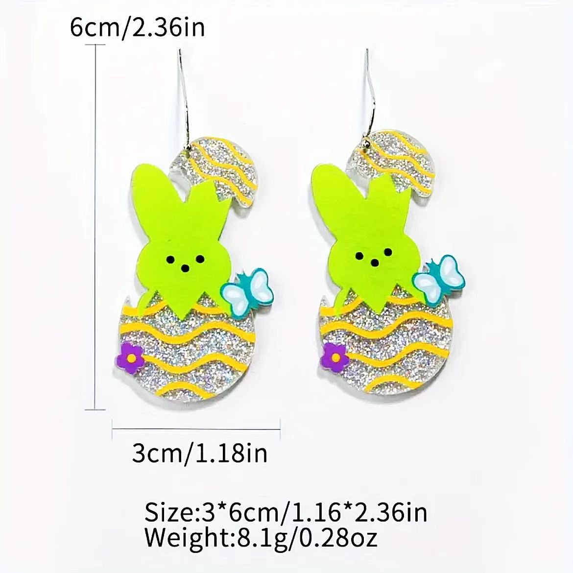 Easter Egg Floral Bunny Earrings