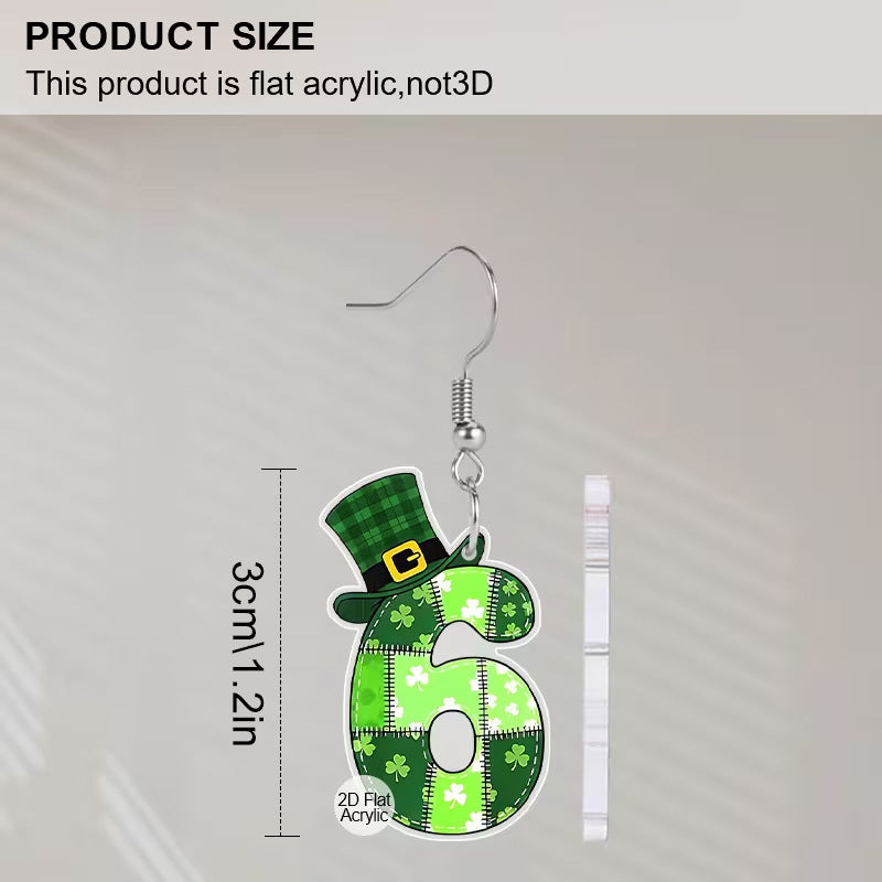 St. Patrick's Day Magic Hat 67 Shaped Earrings