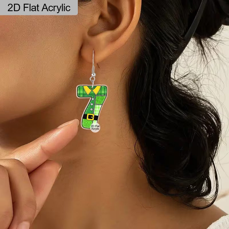 St. Patrick's Day Magic Hat 67 Shaped Earrings
