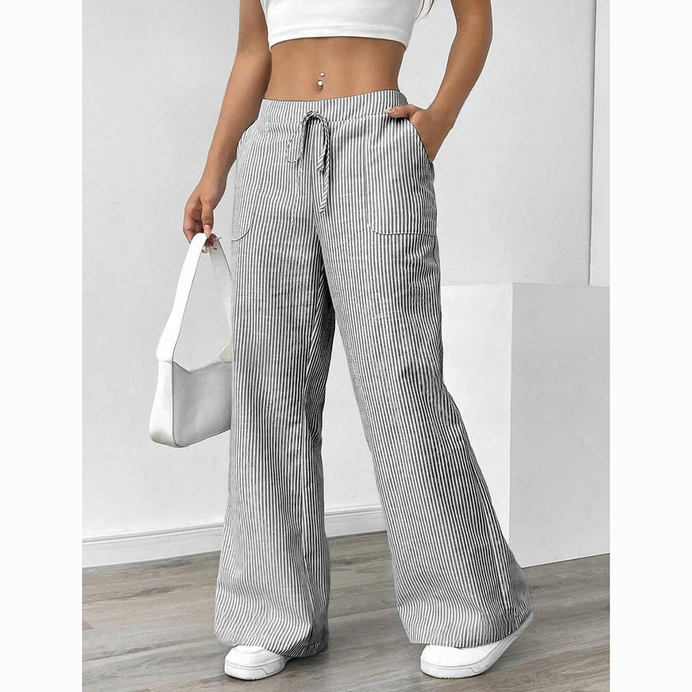 Striped Casual Street Style Loose Wide-Leg Pants