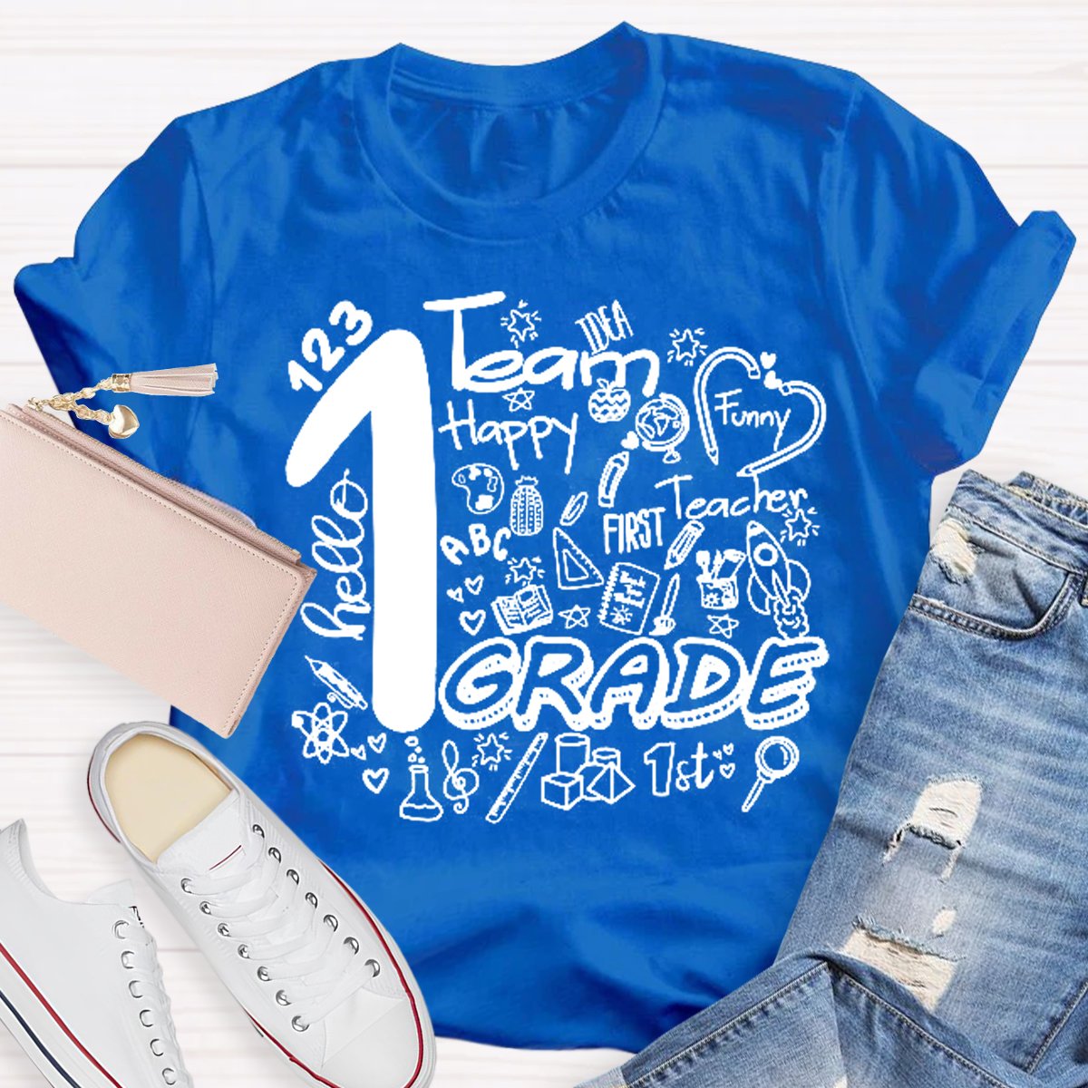 Personalized Grade Hello Team First Grade T-shirt