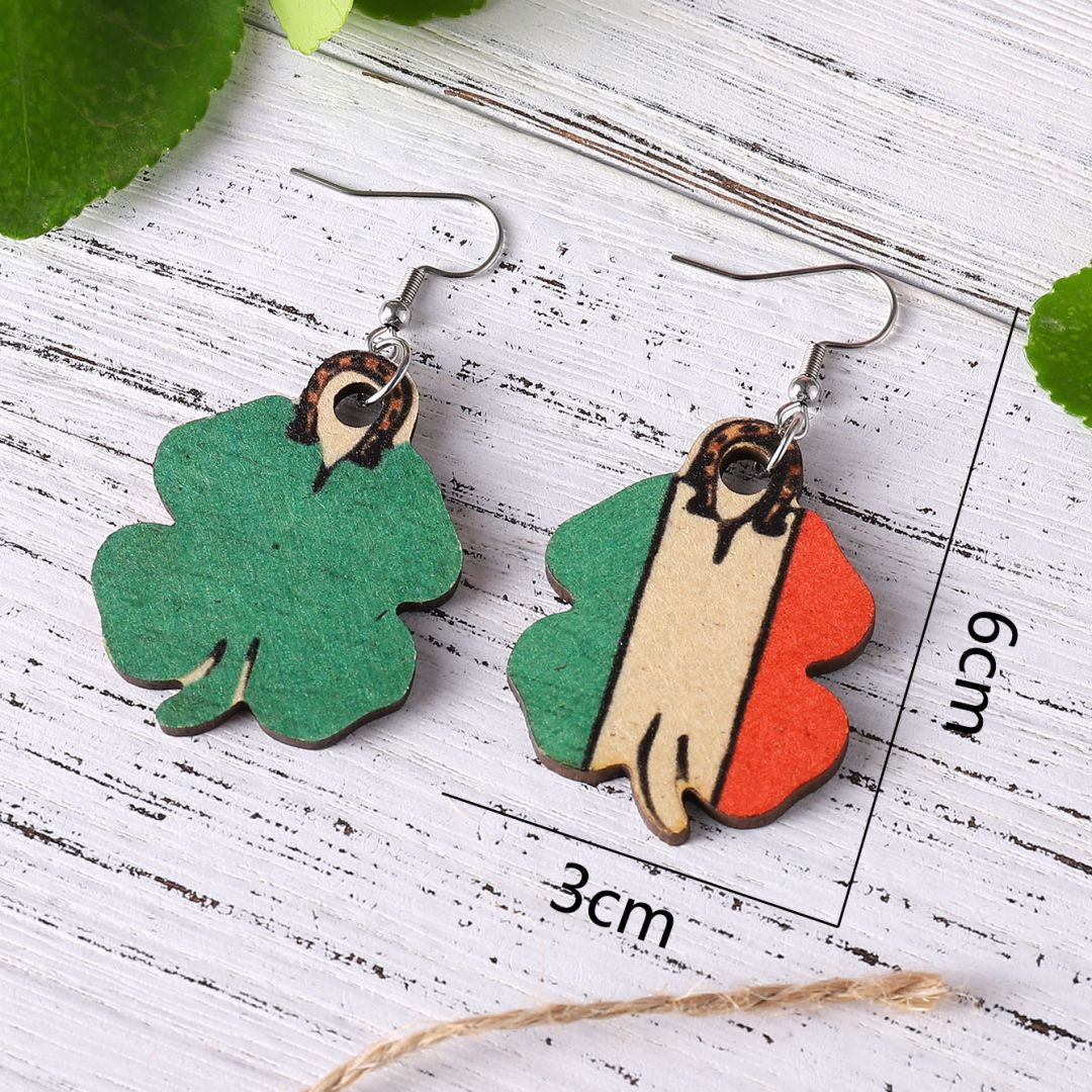 Asymmetrical Four-Leaf Clover Spliced Earrings