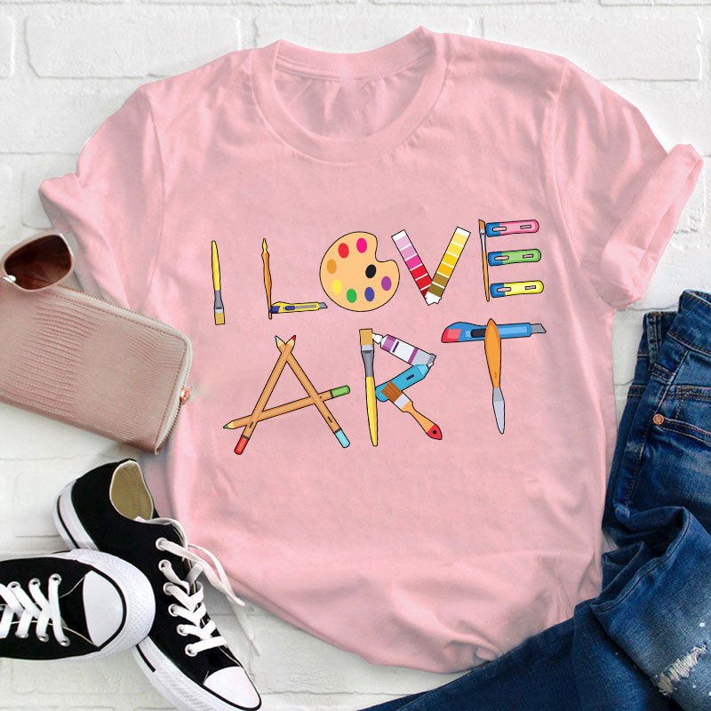 I Love Art Teacher T-Shirt